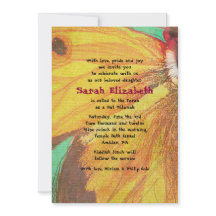 VINTAGE YELLOLY BUTTERFLY Bat Mitzvah Convite