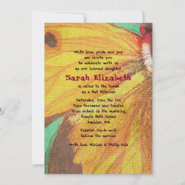 VINTAGE YELLOLY BUTTERFLY Bat Mitzvah Convite