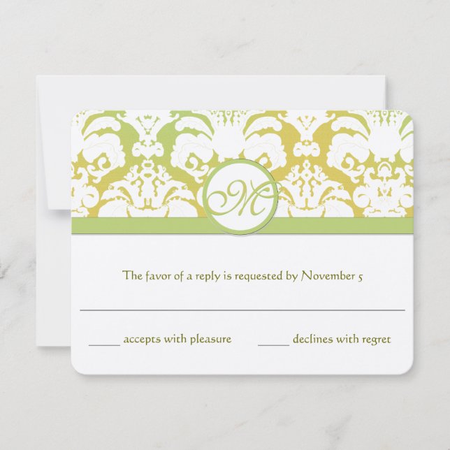 Vintage Yellow and Green Earth Tones RSVP (Frente)