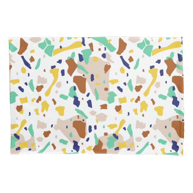 Vintage Yellow Blue Modern Abstrato Geométrico (Frente)