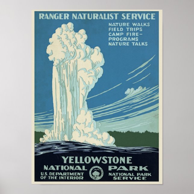 Vintage Yellowstone Park Poster (Frente)
