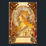 Vintage Zodiac Girl Poster<br><div class="desc">Nosso belo impressão poster vintage apresenta a obra do pintor de arte nouveau Alphonse Mucha. Criada em 1896,  a pintura apresenta uma bela jovem de perfil cercada pelos sinais do zodíaco. Ela está vestindo uma morada de joia e um vestido de noiva com estrelas.</div>