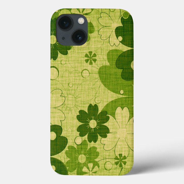 Vintagem da Flor Verde Trendy (Verso)