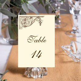 Vintagem de Casamento do Número do Cartão de mesa