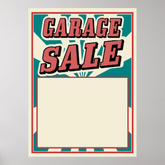 Vintagem de poster de venda de garagem