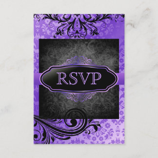 Vintagem Lusciosa Convites Rsvp De Rolagem Roxo