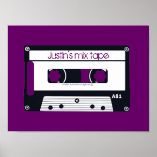 VINTAGEM "MIX TAPE" POSTER POP ART PERSONALIZÁVEL
