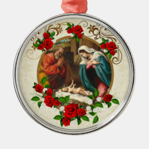 VINTAGEM RELIGIOSA NATIVIDADE JESUS ORNAMENTO CERÂ