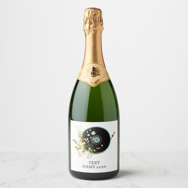 Vinyl Record, floral, Oldies Rustic, música femini (Frente)