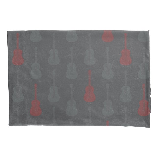 Violão Acústico Grungy bolinhas cinza vermelho (Frente-Esquerda)
