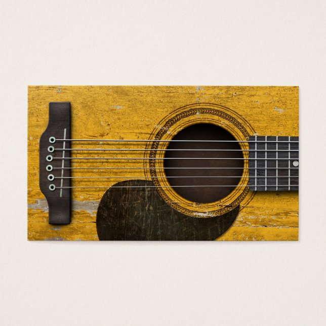 Violão Acústico Velho Envelhecido e Vestido com Pr (Frente)