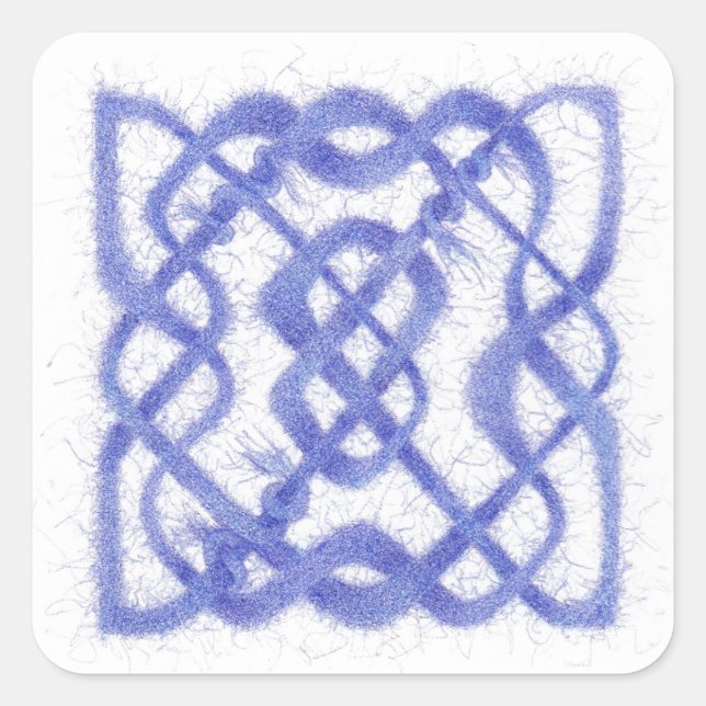 VIOLET CELTIC KNOT Pequenos Adesivos Quadrados (Frente)