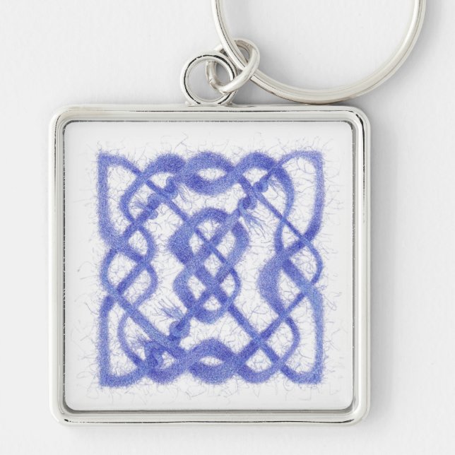 VIOLET CELTIC KNOT Premium Square Chaveiro (Frente)