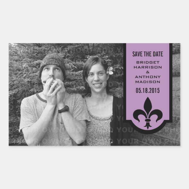 Violet Fleur De Lis Banner Salve os adesivos de Da (Frente)