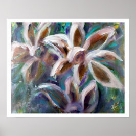 Violet Floral Abstrato Art Poster
