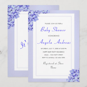 Violet Flowers Frame Baby Girl Chá 
