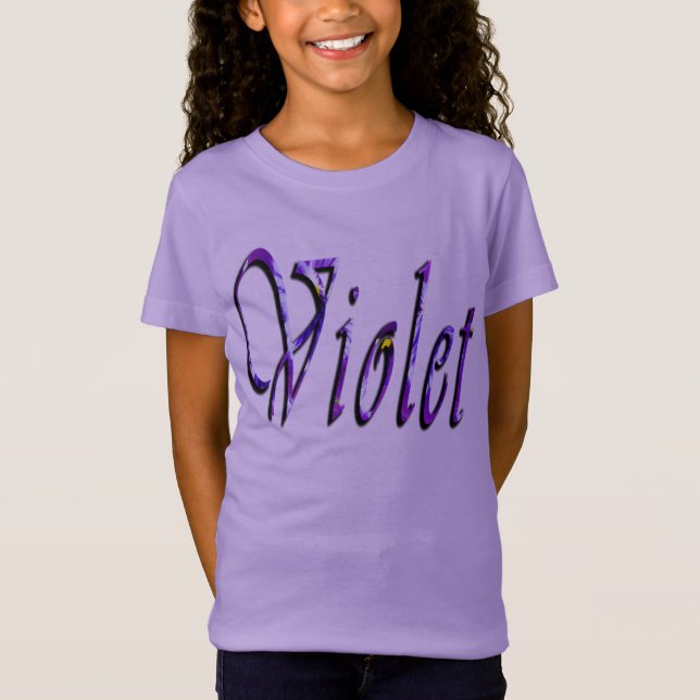 Violet, Girls Name, Logo, Girls Lavanda T-shirt (Frente)