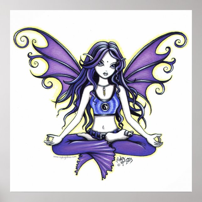 "Violet Lotus" Yoga Faery Poster (Frente)