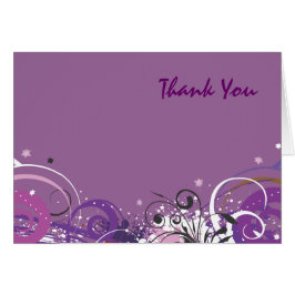 VIOLET SWIRLS Bat Mitzvah Convite Obrigado