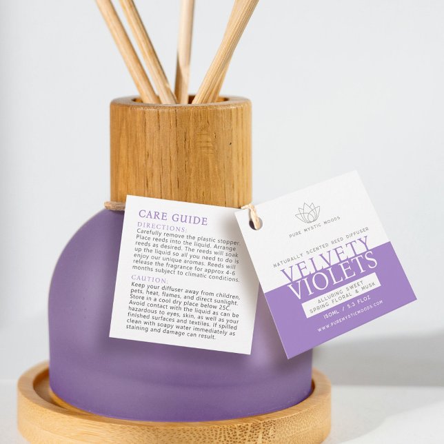 Violeta a etiqueta branca do difusor roxo (Criador carregado)
