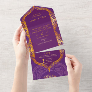 Violeta com Dourado Mandalas