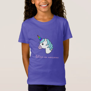 Violeta do t-shirt do arco-íris do unicórnio das