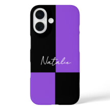 Violeta e Preto Bloco de Cor Minimal Personalizado