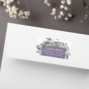 Violeta floral das etiquetas de endereço do