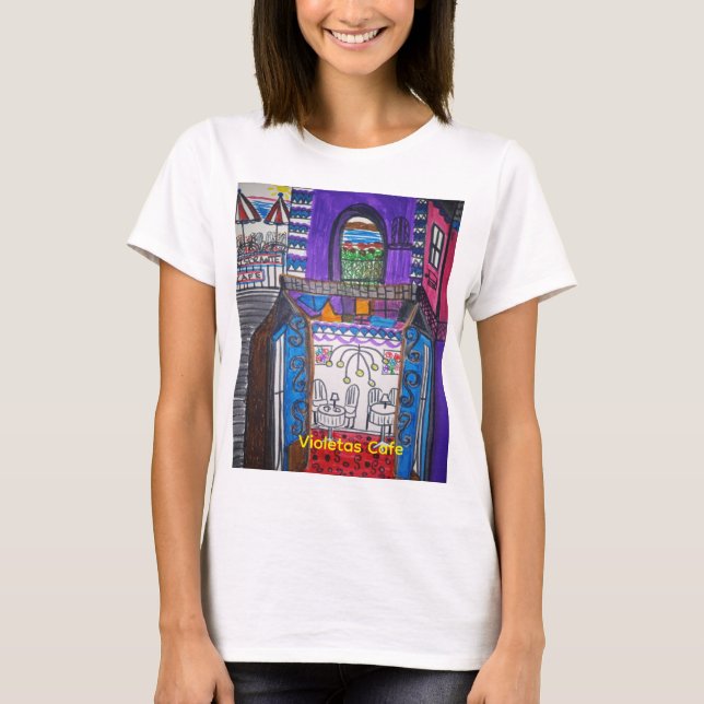 Violeta's Cafe Men's Basic T-Shirt (Frente)