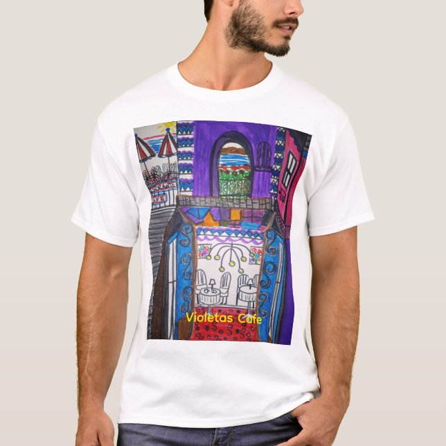Violeta's Cafe Men's Basic T-Shirt (Frente)
