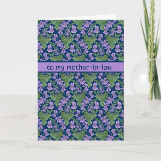 Violetas, Cartão de Saudação de Dia de as mães, so (Frente)