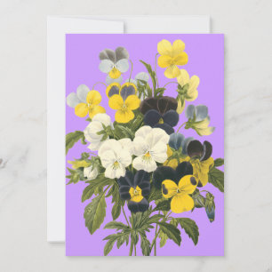Violetas e convites personalizados para bebês
