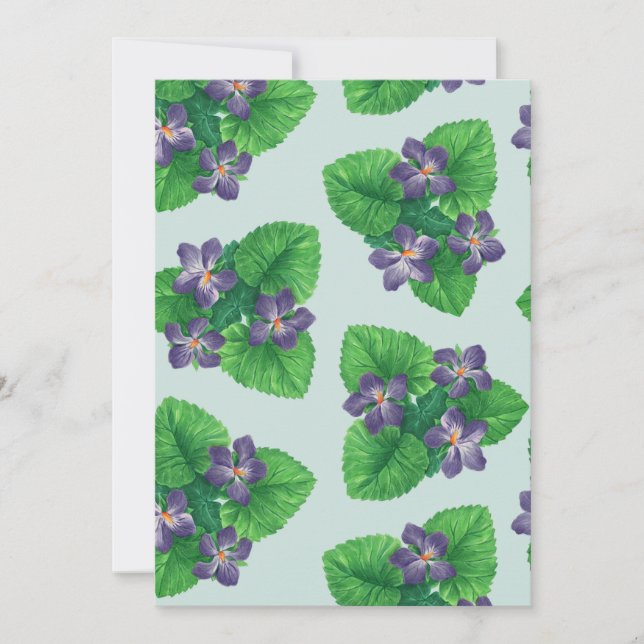 Violetas em azul-de-vidro marinho (Frente)