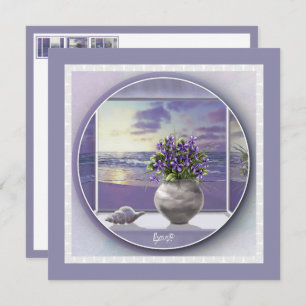 violetas em vidro luar