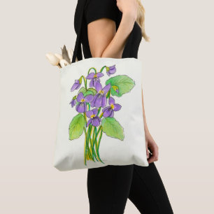 Violetas Selvagens Por Toda A Impressão Tote Bag