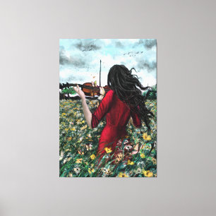 Violin Lady Canvas Print Summer Sonata