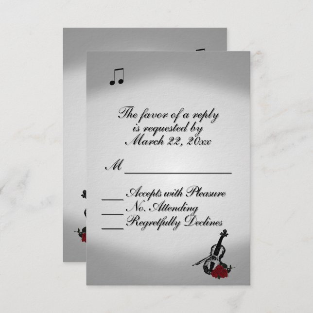 Violin Music Wedding RSVP (Frente/Verso)
