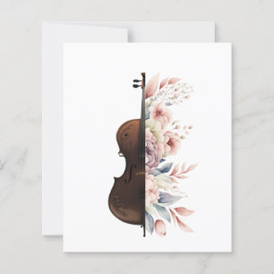 Violino entre flores. Buquê de flores.