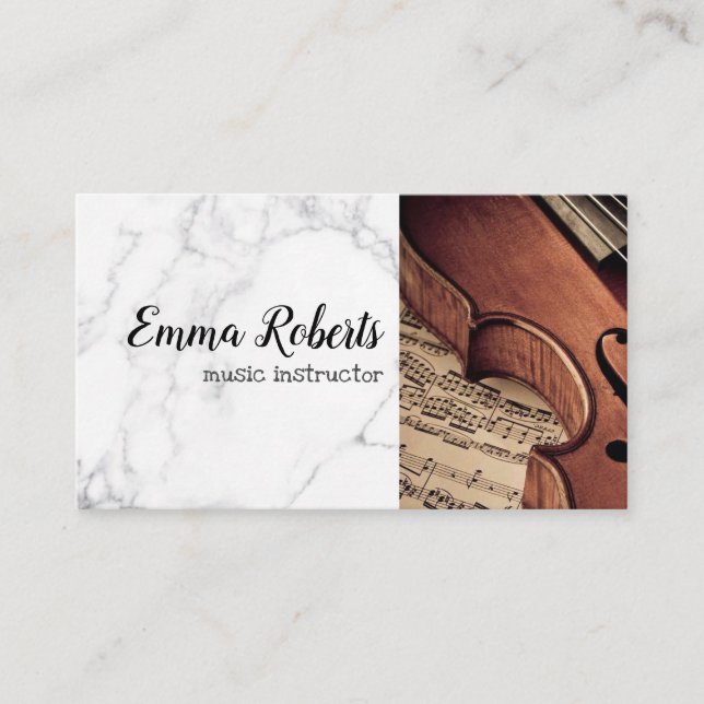 Violino | Music Instructor Cartão de visita (Frente)