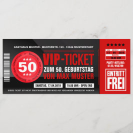 VIP-TICKET cartões de convite (vermelho)