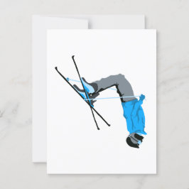 Virando | Ski Backflip Cartão Postal de Esquiador