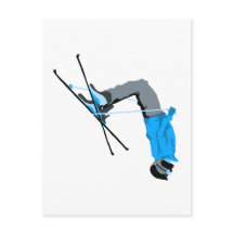 Virando | Ski Backflip Cartão Postal de Esquiador