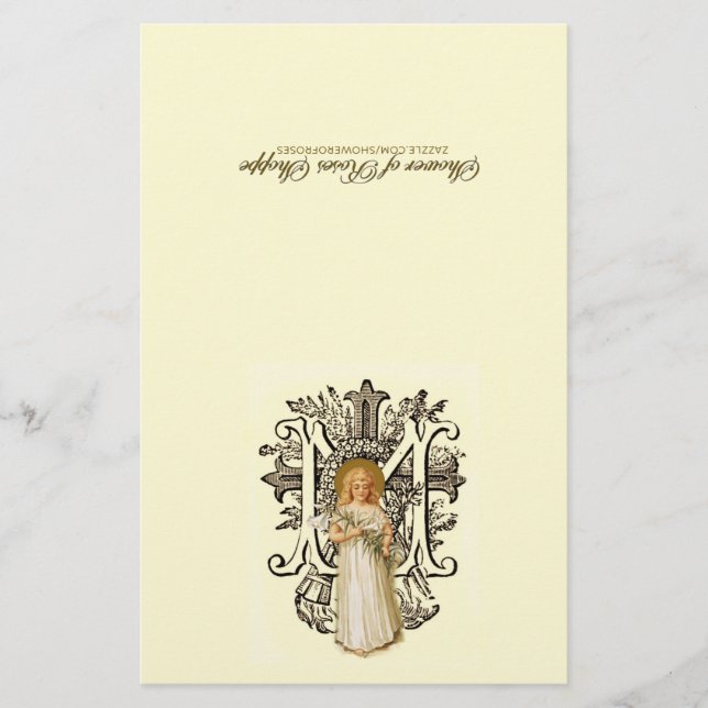 Virgem Abençoada Mary Católica Religiosa Floral (Frente)