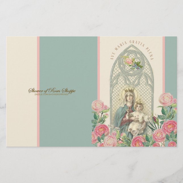 Virgem Abençoada Mary Jesus Rua de oração. Esses R (Frente)