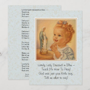Virgem Abençoada Mary Oração Católica Cartão Poem