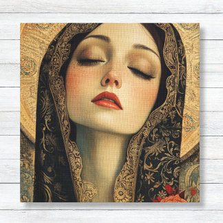 Virgem Bizantina Moderna Mary Prayer Canvas Impres