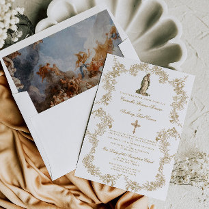 Virgem Católica Mary Convite Casado Barroco