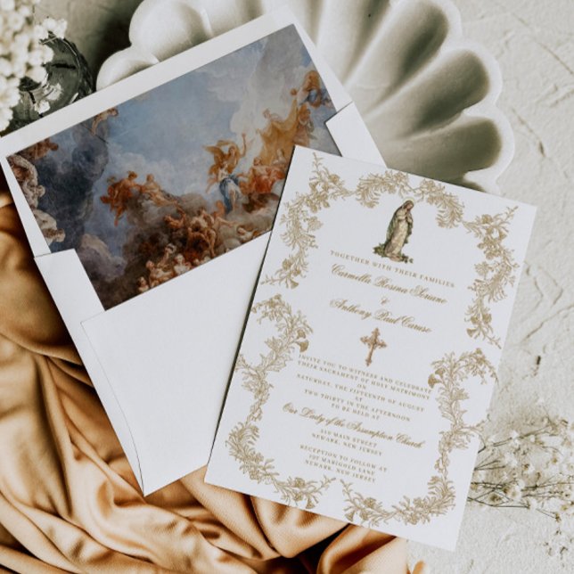 Virgem Católica Mary Convite Casado Barroco (Criador carregado)