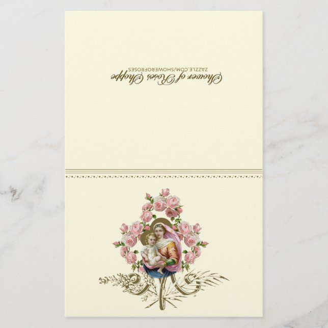 Virgem Católica Mary Oração de Comunhão Espiritual (Frente)