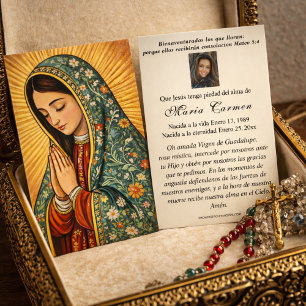 Virgem do México Guadalupe Oração Fúnebre Espanhol